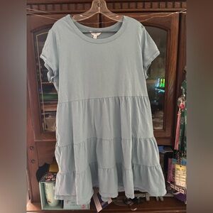 Time and Tru Light Blue Tiered Dress